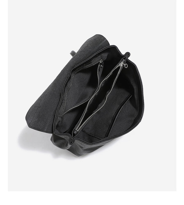 Compact structured rectangular flap shoulder bag with silver-tone turn-lock clasp and long rounded handles, detail view 16
