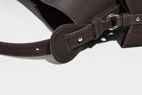 Pebbled leather-look bucket shoulder bag with zip inner pouch and adjustable crossbody strap, detail view 16