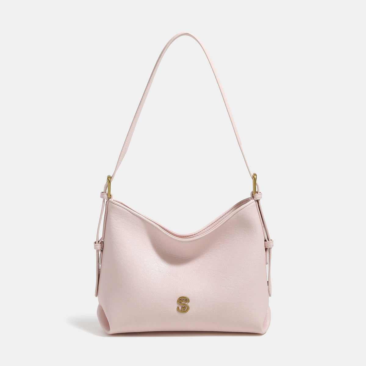 Weiche Hobo-Schultertasche mit Reißverschluss, strukturierter Lederoptik, verstellbarem Riemen und goldfarbenen Beschlägen, Detailansicht 8