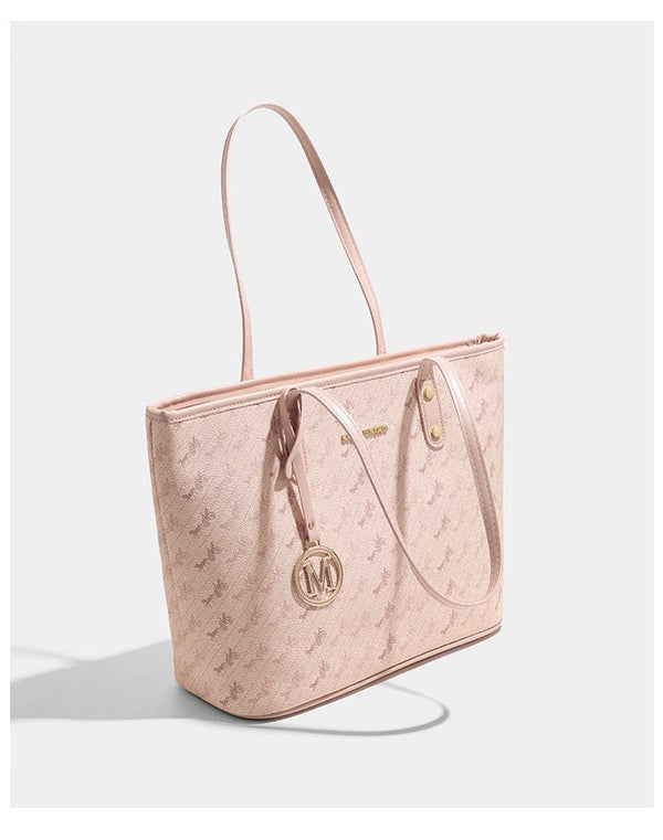 Große, formstabile Tote-Bag mit Vintage-Print, Besatz in Lederoptik, goldfarbenen Beschlägen und Reißverschluss oben, Detailansicht 7