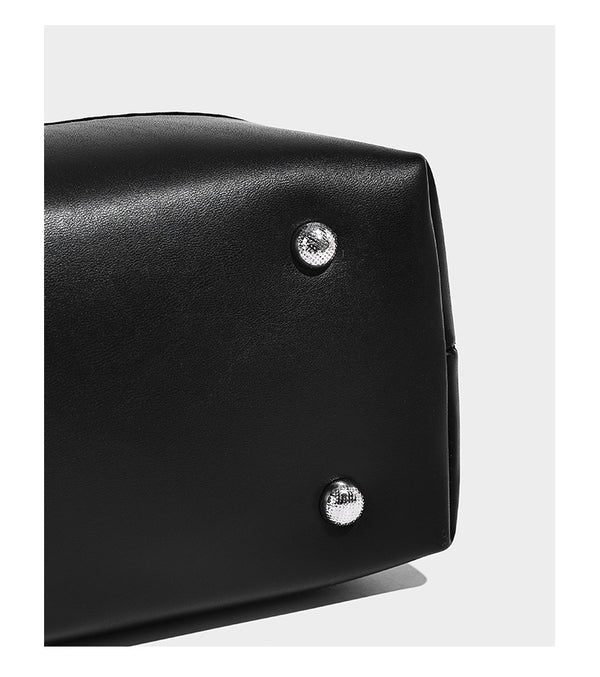 Structured black and beige striped woven shoulder bag with silver chain strap and turn-lock metal clasp, detail view 11
