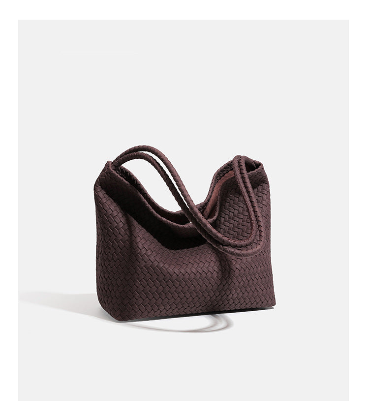 Große Hobo-Schultertasche mit Webstruktur, geflochtenem Riemen und weicher, trapezförmiger Silhouette, Detailansicht 14