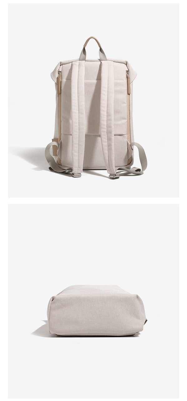 Minimalistischer matter, gewebter Rucksack mit kurzem Tragegriff und verstellbaren Schulterriemen, Detailansicht 20