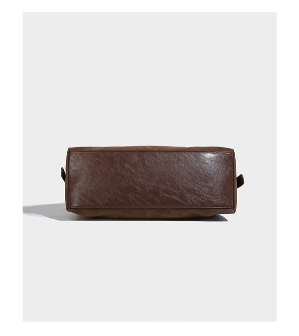 Slouchy hobo shoulder bag with turn-lock flap closure and adjustable strap, detail view 15