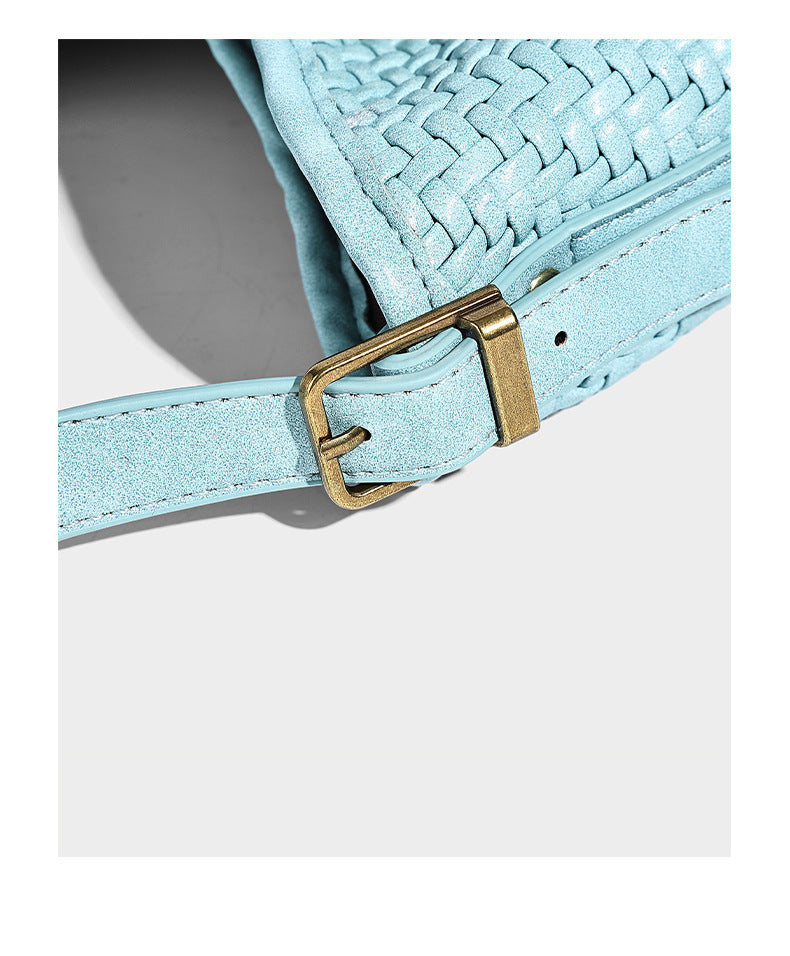 Slouchy woven-texture bucket shoulder bag with tassel tie closure and gold-tone hardware, detail view 19
