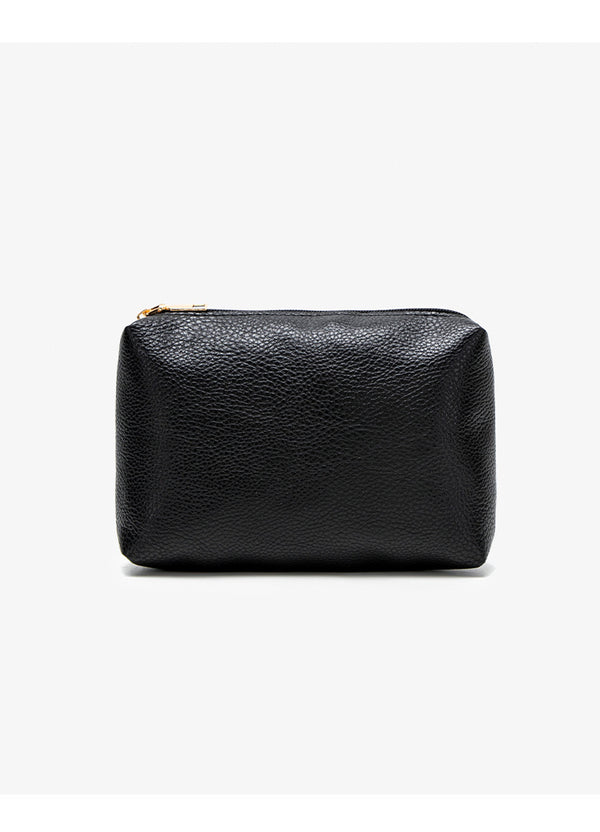 Large slouchy hobo shoulder bag in pebbled matte leather-look finish with single flat strap, detail view 13