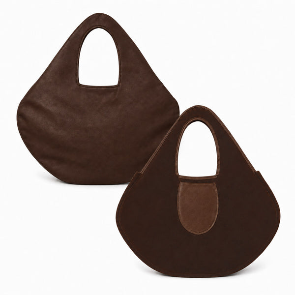 Große wendbare, weich fallende Hobo-Tote-Bag mit integriertem Schlaufenhenkel in Tropfensilhouette, Detailansicht 14