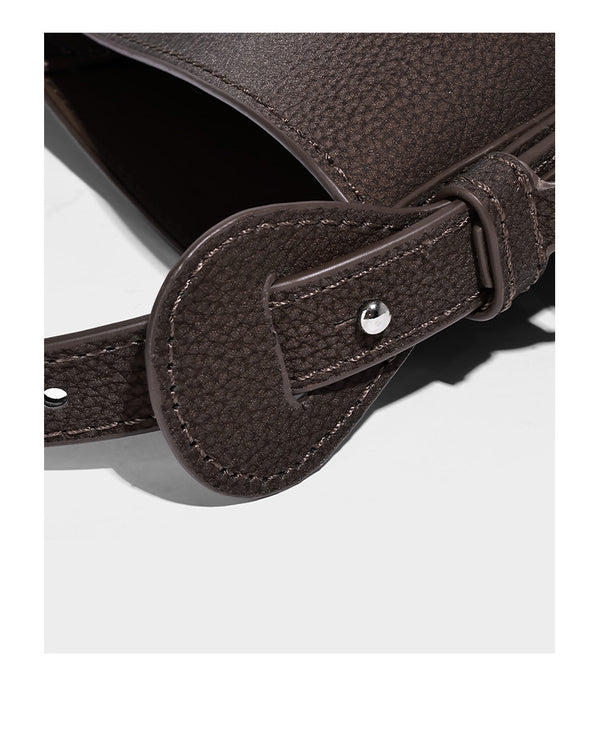 Pebbled leather-look bucket shoulder bag with zip inner pouch and adjustable crossbody strap, detail view 10