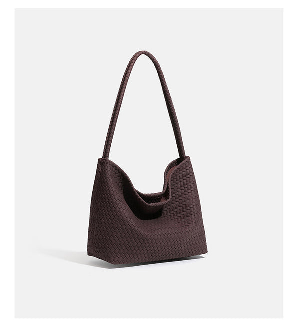 Große Hobo-Schultertasche mit Webstruktur, geflochtenem Riemen und weicher, trapezförmiger Silhouette, Detailansicht 10