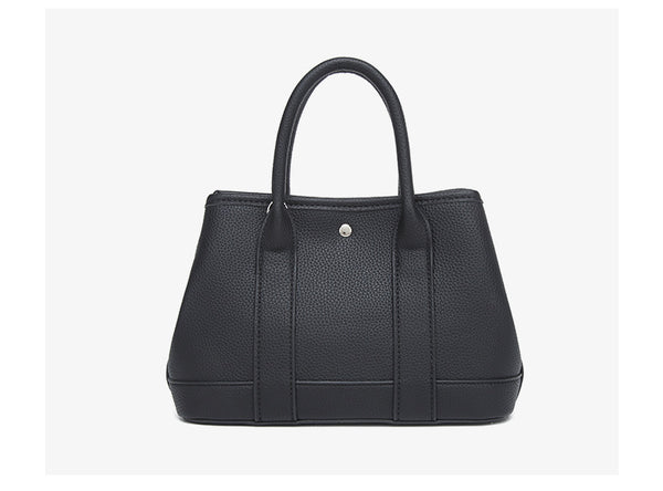 Structured pebbled leather-look top-handle tote bag with elephant charm and detachable shoulder strap, detail view 22