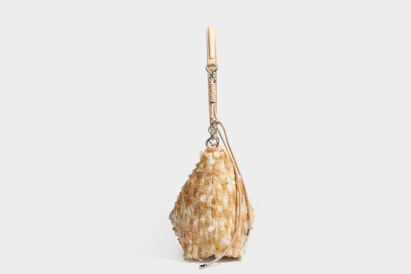 Slouchy paillette sequin hobo shoulder bag with zip closure and adjustable leather-look strap with silver chain hardware