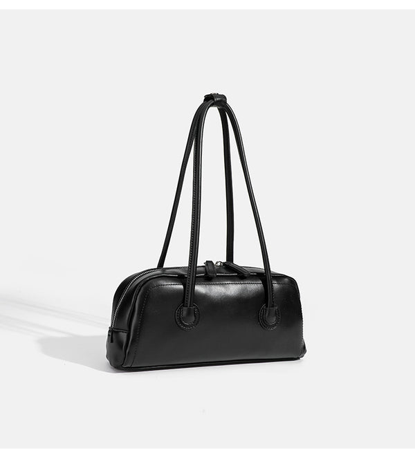 Strukturierte Boston-Schultertasche mit abgerundeten Ecken, Reißverschluss oben und zwei Trageriemen, Detailansicht 12
