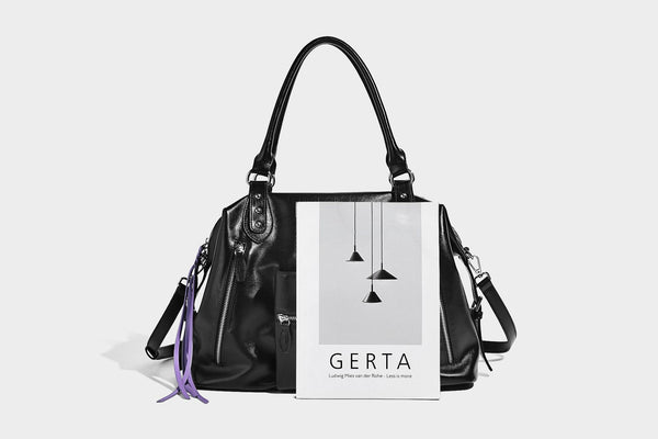 Glänzende strukturierte Tote-Henkeltasche mit zwei Tragegriffen, abnehmbarem Crossbody-Riemen, Reißverschlusstaschen auf der Vorderseite und silberfarbenen Beschlägen