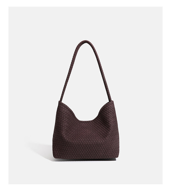 Große Hobo-Schultertasche mit Webstruktur, geflochtenem Riemen und weicher, trapezförmiger Silhouette, Detailansicht 12