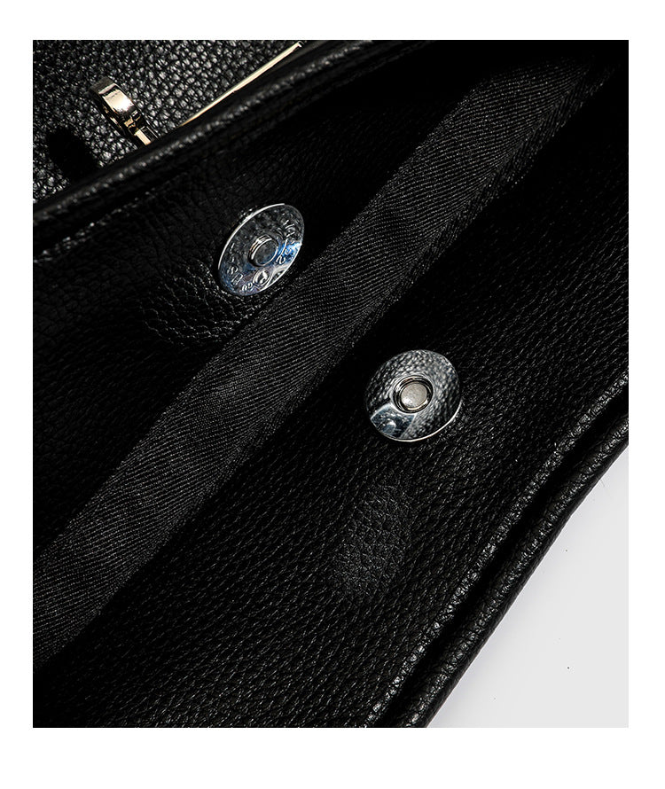 Large black pebbled leather-look hobo shoulder bag with silver-tone turn-lock front hardware and single flat adjustable
