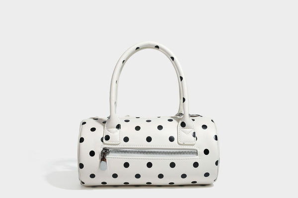Glänzende gepunktete Barrel-Bag mit abgerundeten Henkeln, Sternanhänger und abnehmbarem Crossbody-Riemen, Detailansicht 27
