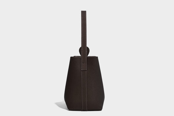 Pebbled leather-look bucket shoulder bag with zip inner pouch and adjustable crossbody strap, detail view 13