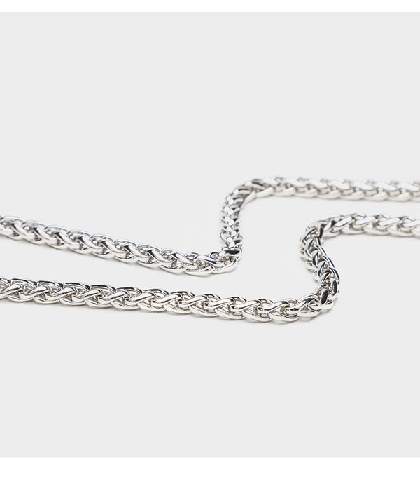 Small crystal rhinestone clutch crossbody bag with silver-tone chain strap and frame-clip closure, detail view 27
