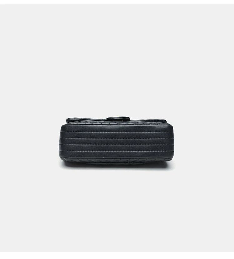 Structured quilted flap bag with gold-tone chain strap and turn-lock closure, detail view 15