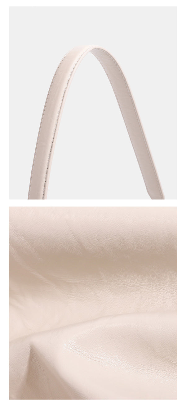 Large crinkled leather-look hobo shoulder bag with zip closure and gold-tone hardware, detail view 19