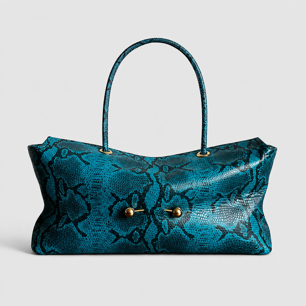 Wide embossed-texture shoulder tote bag with single loop handle and gold-tone toggle hardware, detail view 25