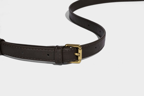 Small woven-texture crescent hobo bag in dark chocolate brown with top zip closure, gold-tone hardware, and adjustable