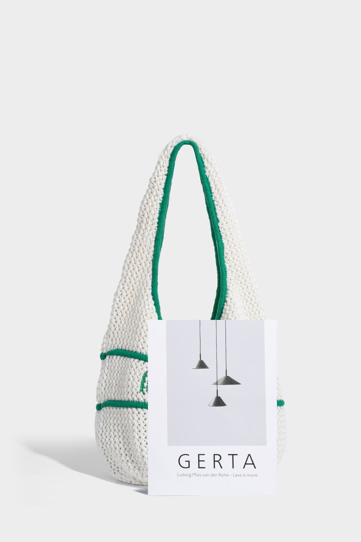 Lässige, grob gehäkelte Schulter-Tote-Bag mit kontrastierender Paspelierung und textilgefüttertem Innenbereich, Detailansicht 11
